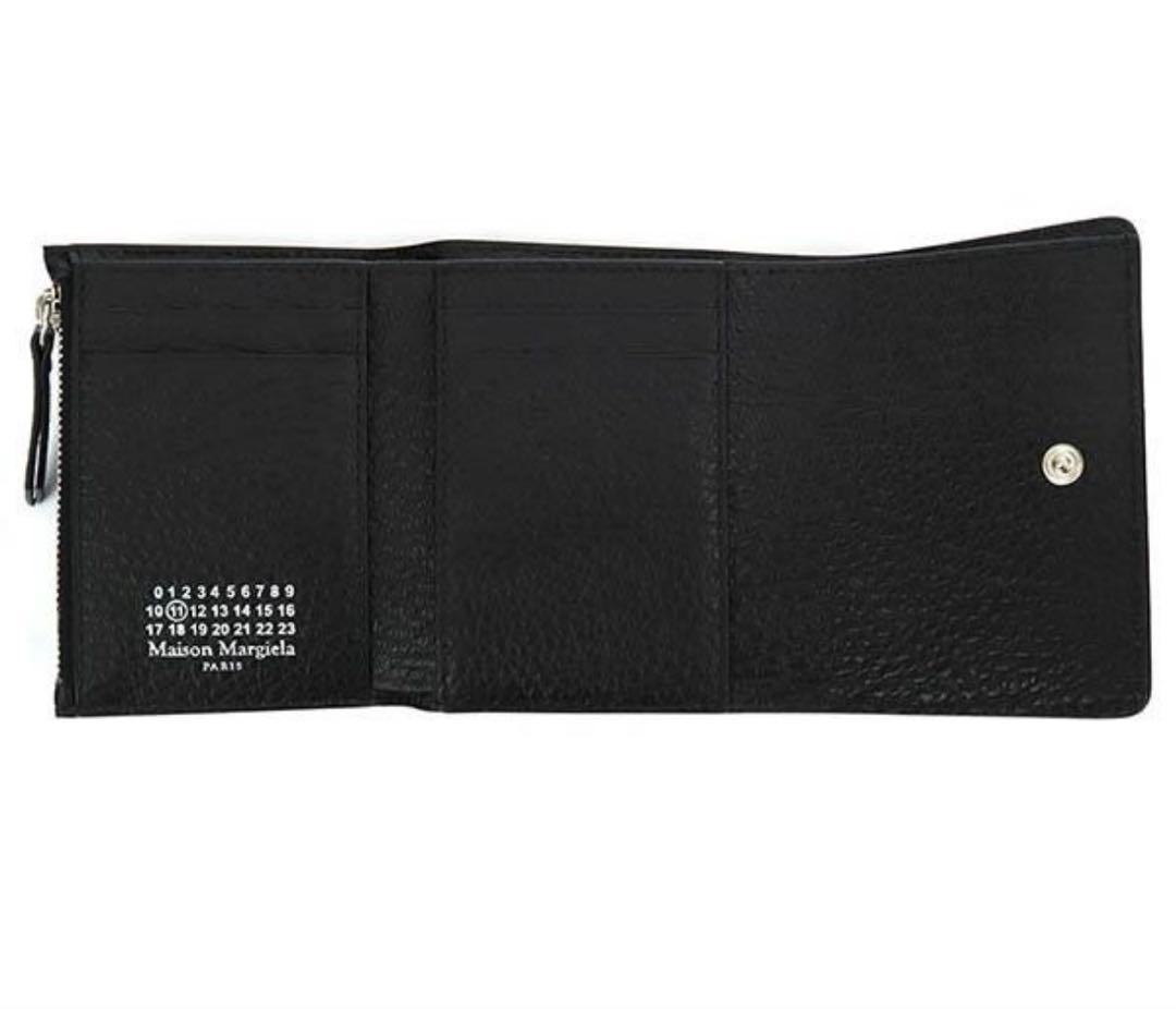メゾンマルジェラ 三つ折り財布 レディース 黒 SA3UI0010 P4455
