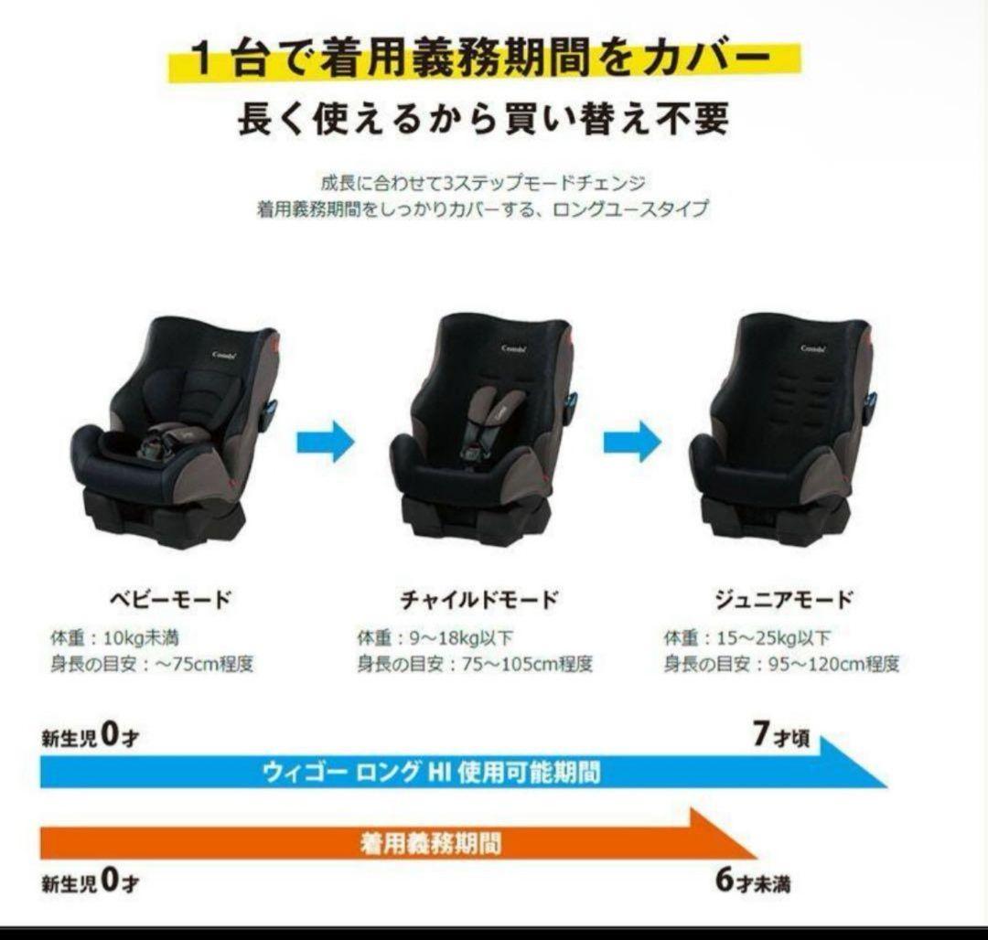 の*き様 新品　チャイルドシート　コンビ　ウィゴー　ロング 　HI　ジュニアシー