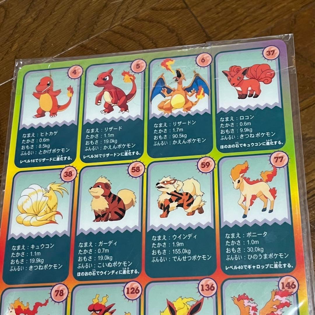 ポケットモンスター 下敷き 炎のポケモン トミー製 リザードン ステッカー付き