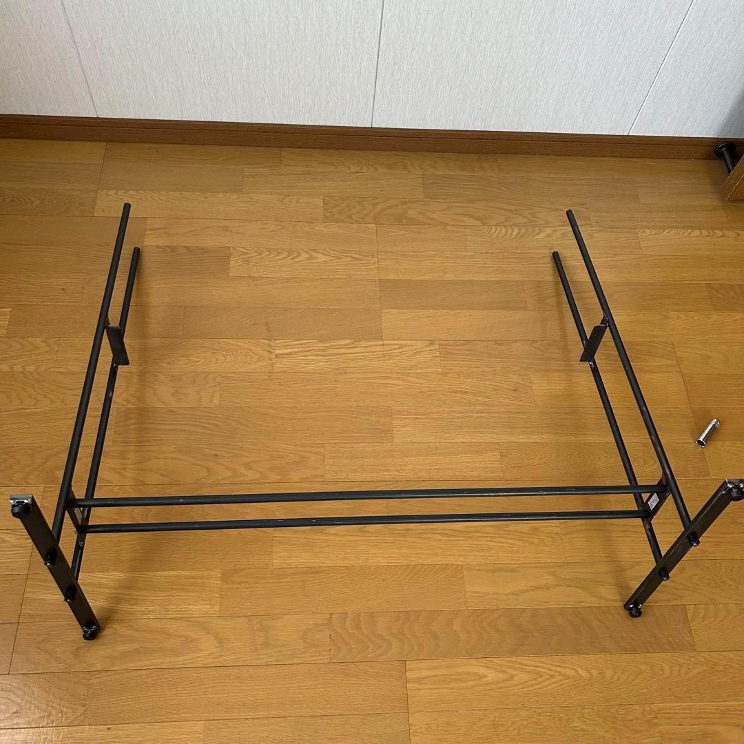 ハンガーラック　アンティーク風　ハンドメイド　2段棚　アイアン家具