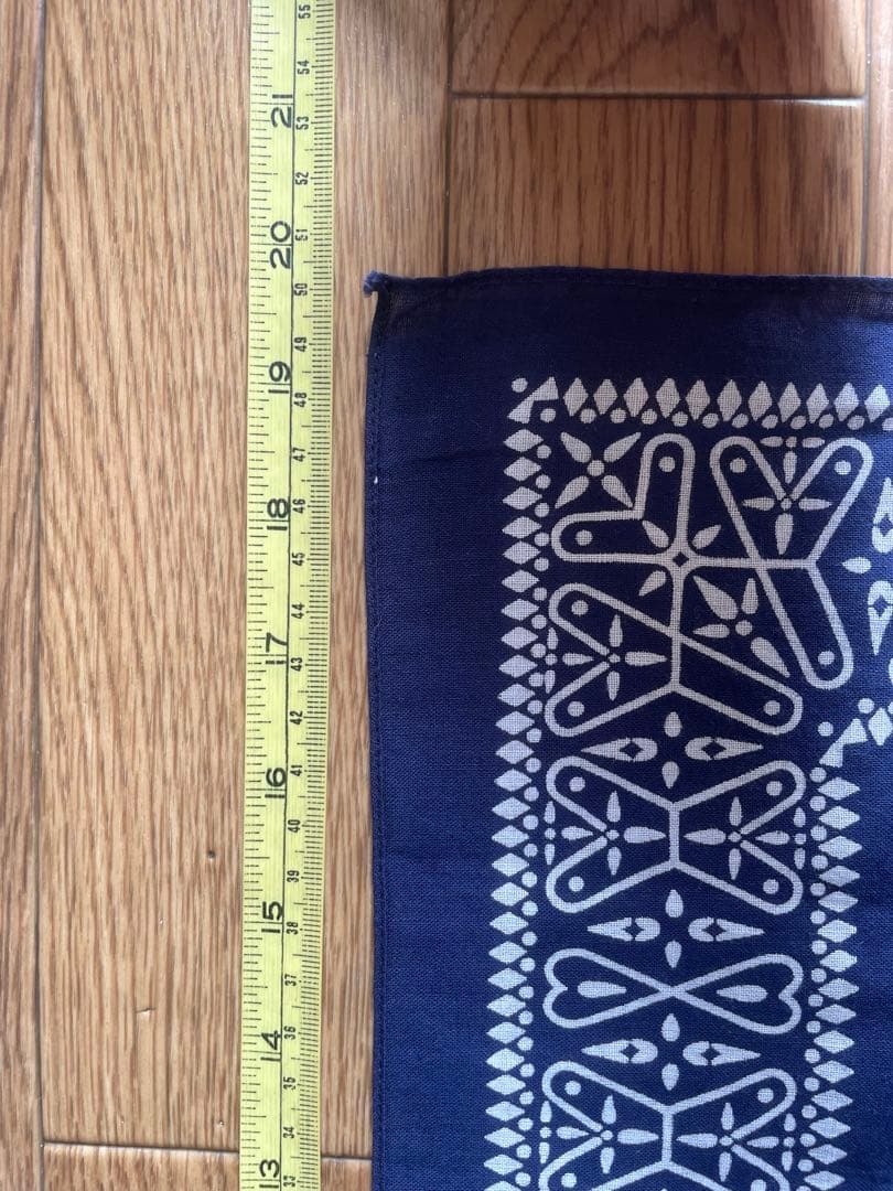 希少　ヴィンテージ　バンダナ　　クロス柄　　ネイビー　黒　USA製　断捨離