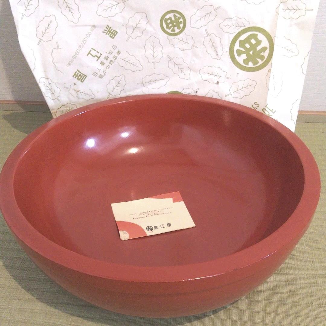 最終お値下げ◎根来　捏ね鉢　12寸　大鉢　栃くり抜き