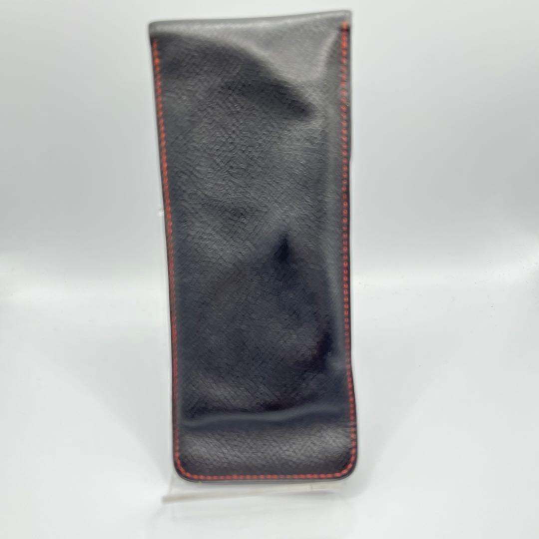 エルメス　HERMES　ペンケース　ブラック＆エンジ