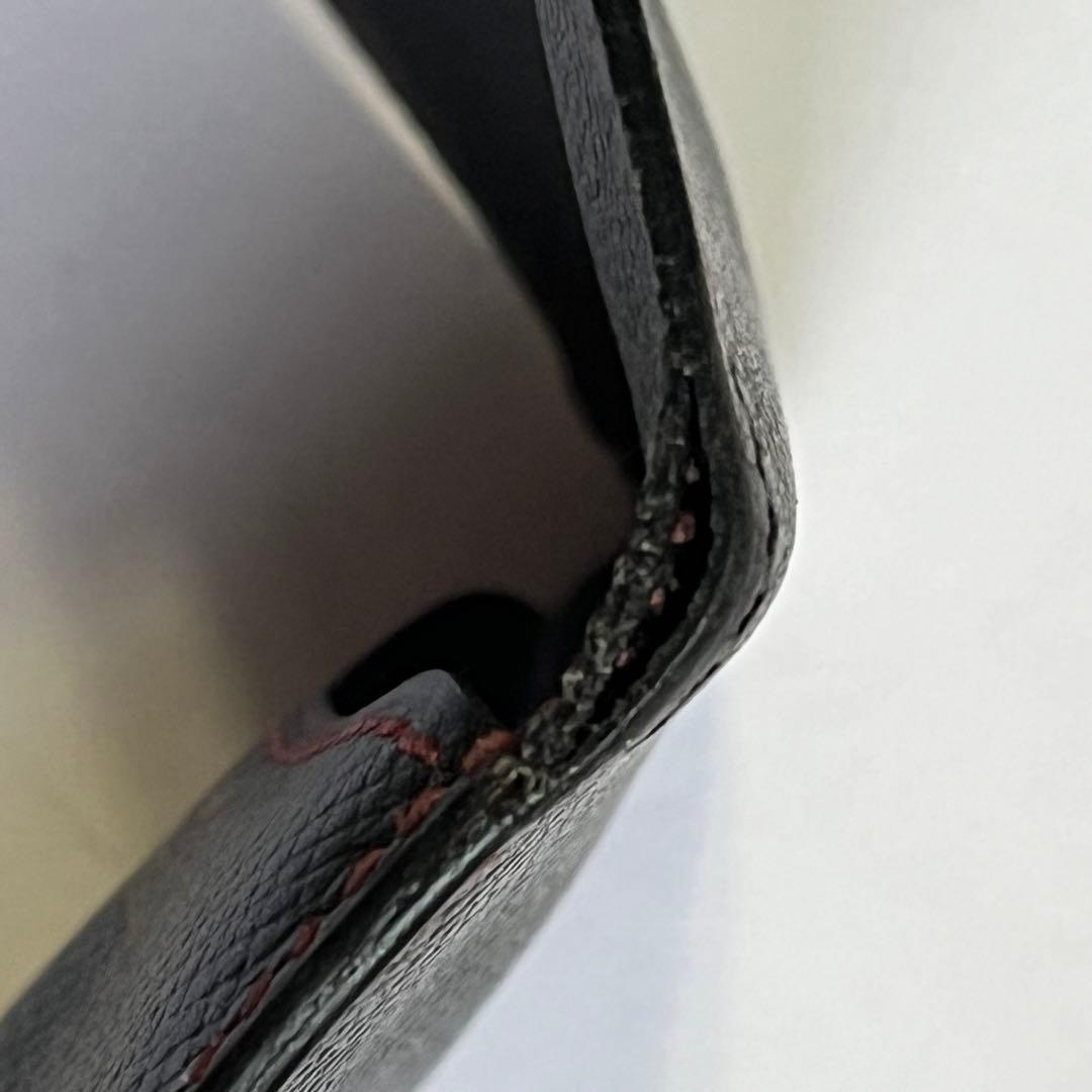 エルメス　HERMES　ペンケース　ブラック＆エンジ