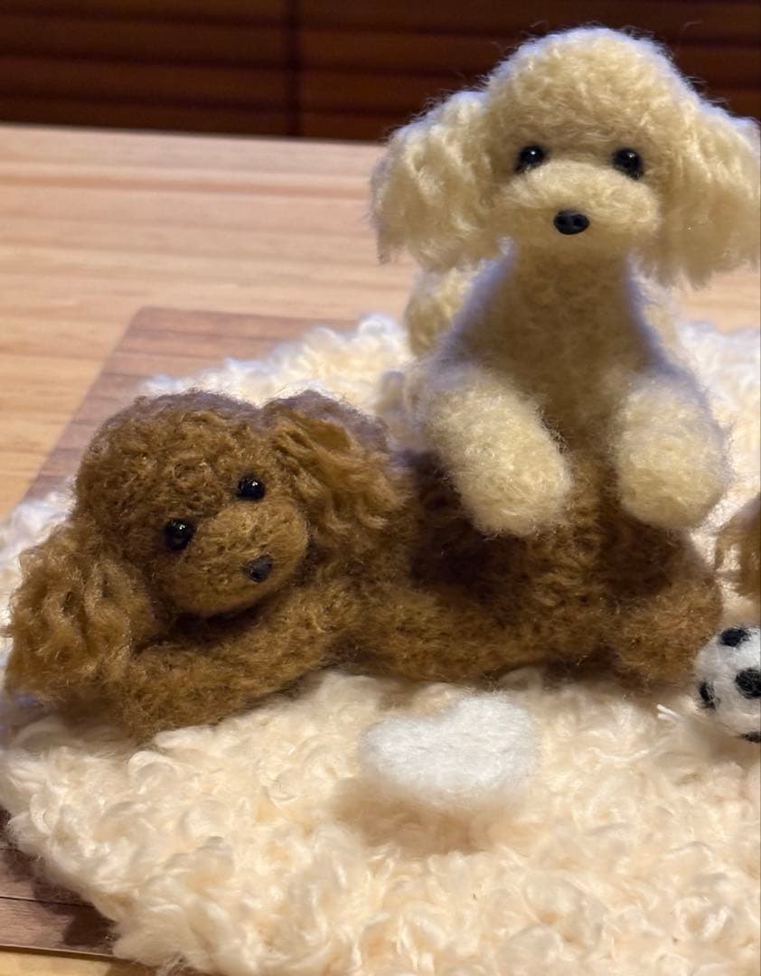羊毛フェルト 毛糸 トイプードル（遊んだ後のリラックスタイム）❣️