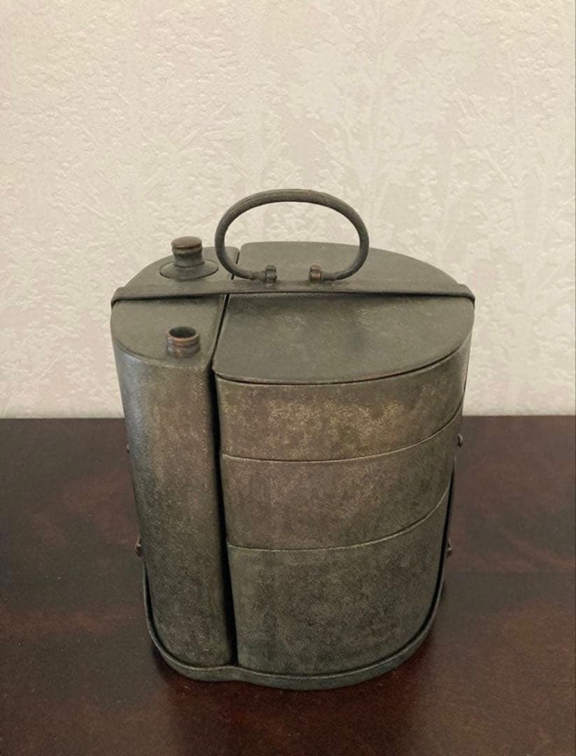 珍品 作家物 銚子 四方木瓜 お弁当箱 骨董 アンティーク雑貨 金属 美術品