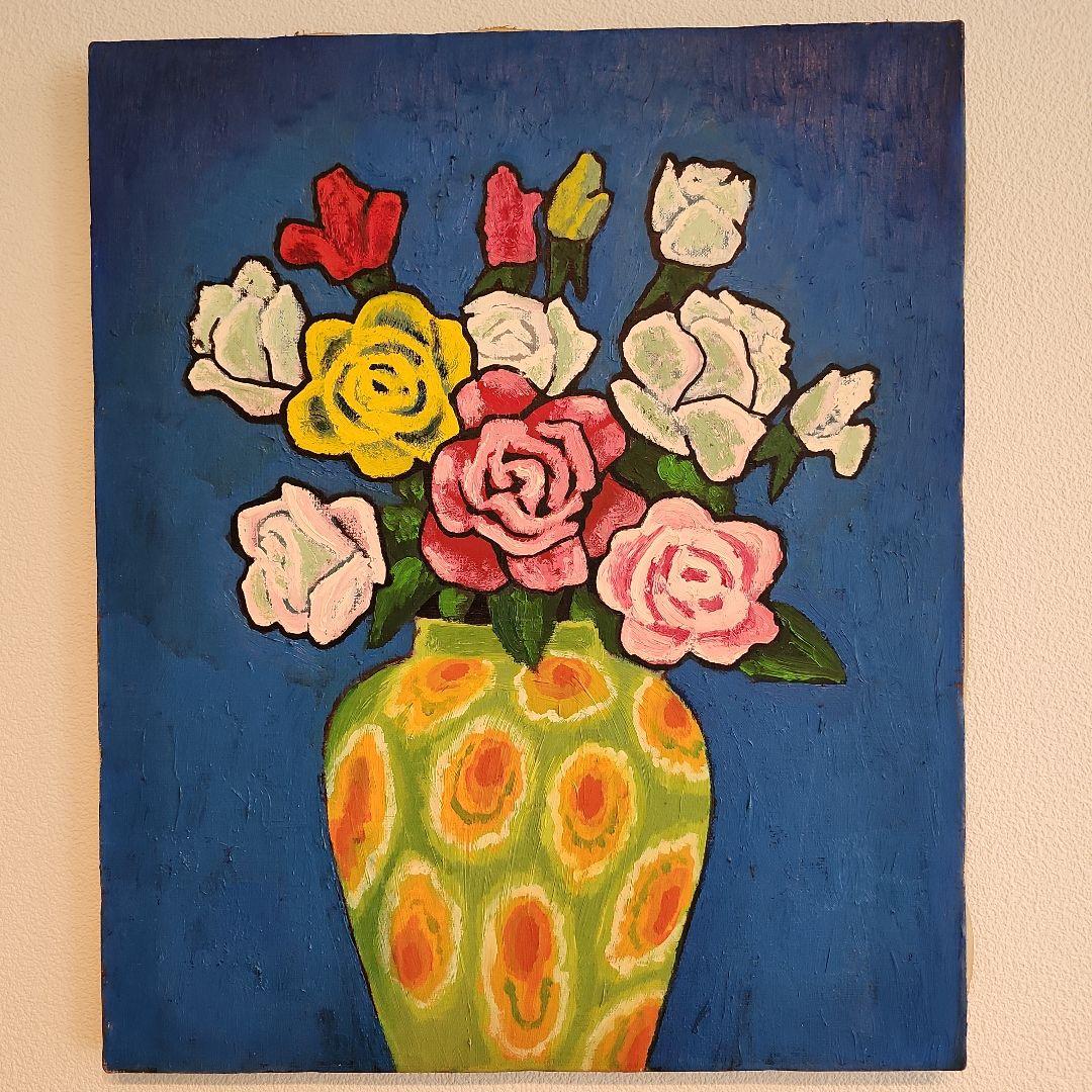 田渕眞兒　油絵　油彩　薔薇シリーズ　花　No.3-7