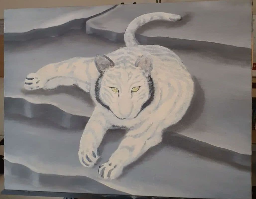 油絵　「虎」サイズ:F6