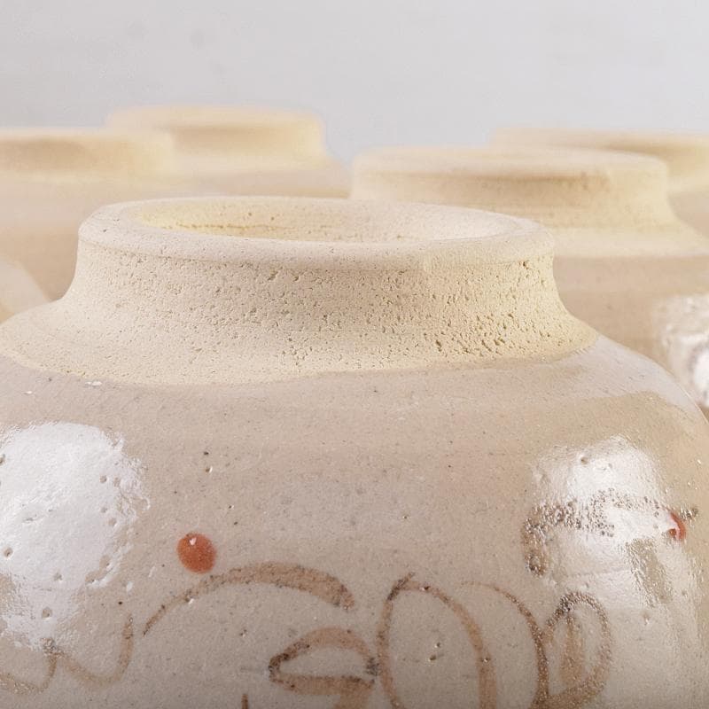 茶道具　山月窯　川本了生造　弥七田織部　数茶碗　十客　共箱　V　R8880B