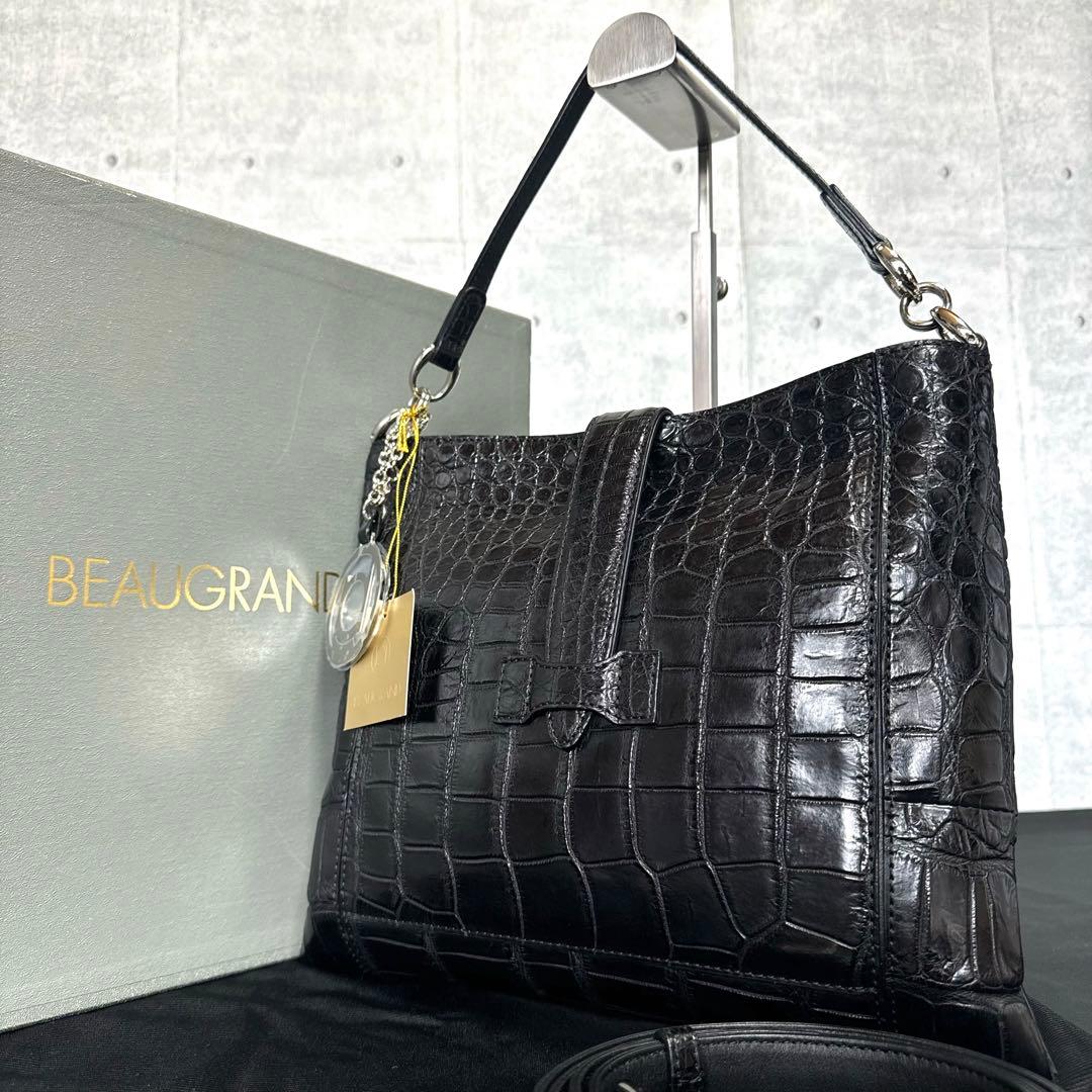 専用品BEAUGRAND JRA クロコダイル 黒 2WAYショルダーバッグ