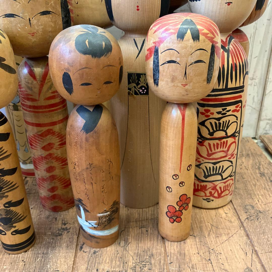 昭和レトロ 木製 こけし 小芥子 14体セット まとめ売り 日本人形 伝統工芸