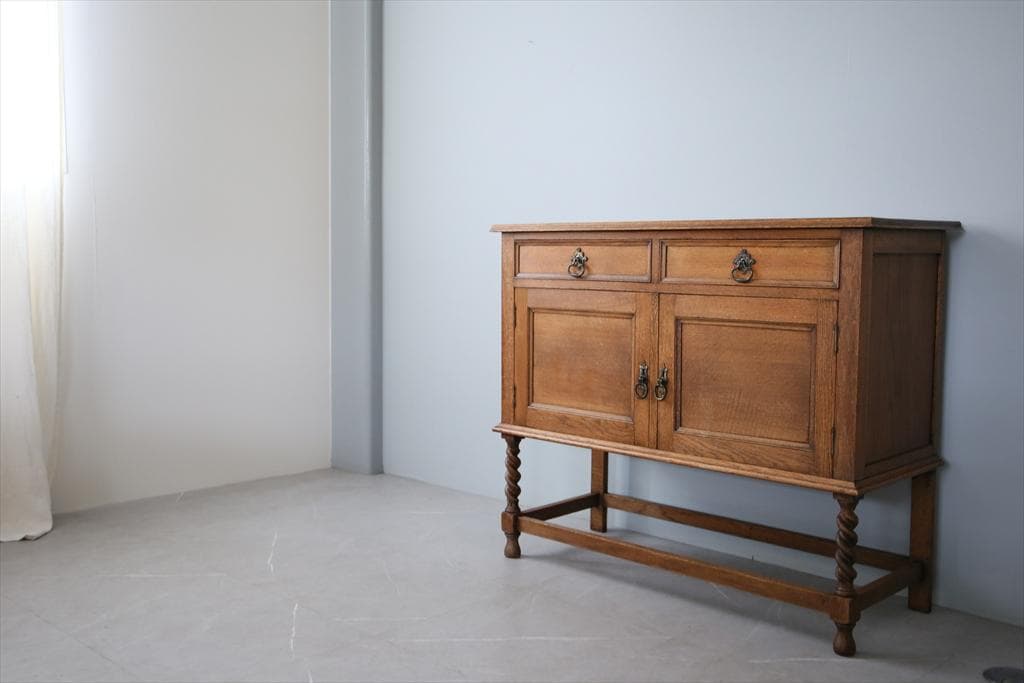 英国アンティーク木製サイドボード/キャビネット/チェスト/テーブル91-22-1