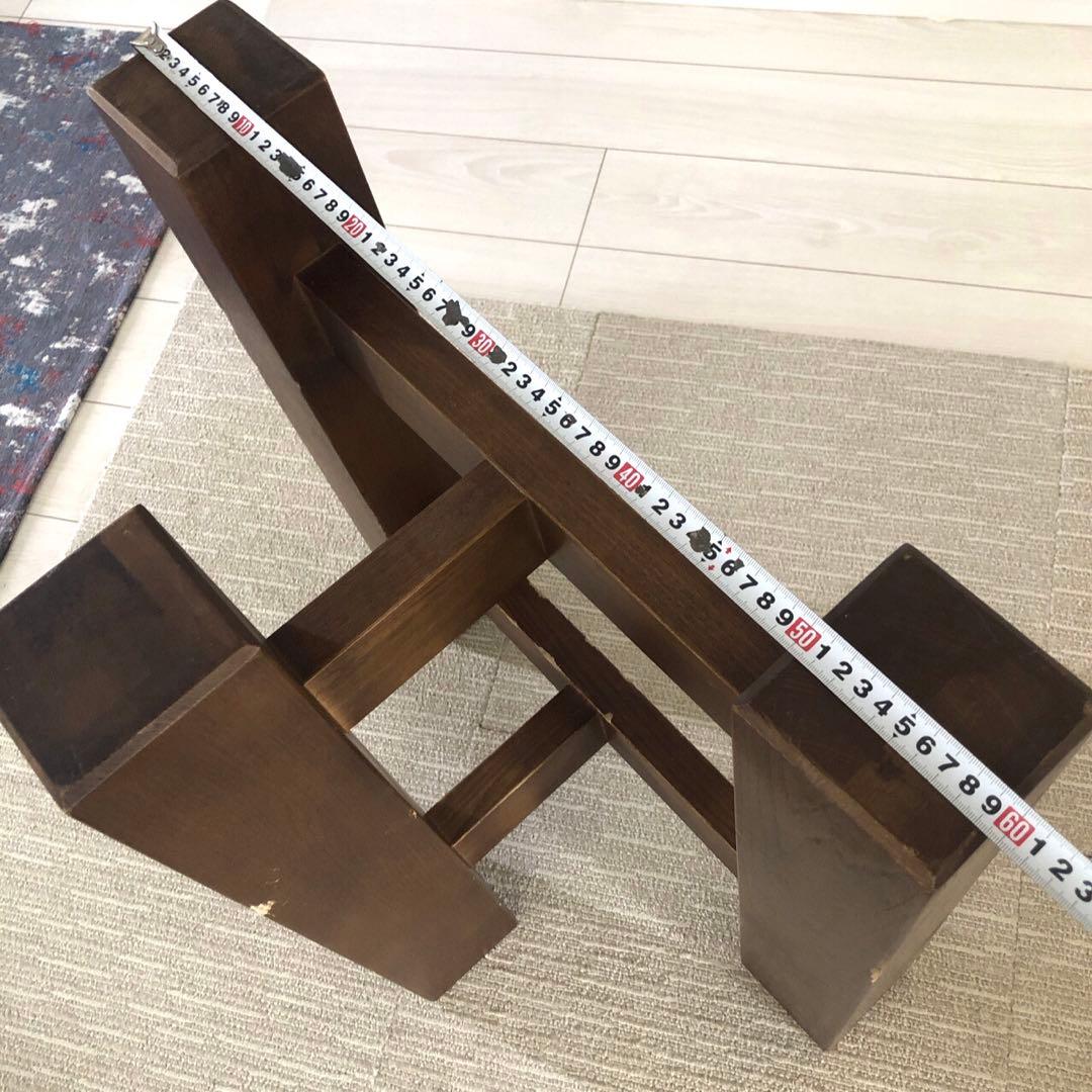 一枚板 ダイニングテーブル用 木製脚 ダークブラウン