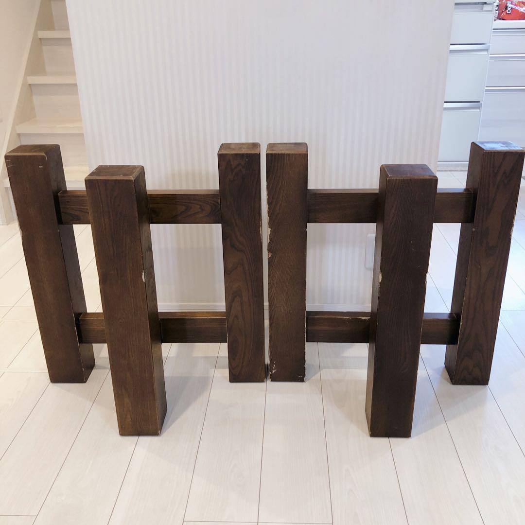 一枚板 ダイニングテーブル用 木製脚 ダークブラウン