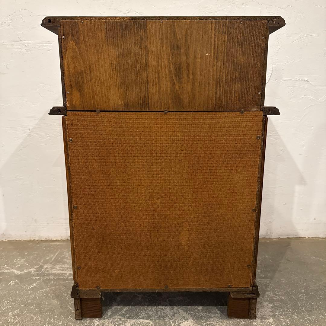 ビンテージ　木製サイドテーブル　3段チェスト　ベッドサイドテーブル