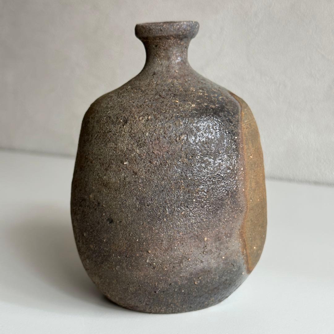 各見政峯 (政美) 備前 牡丹餅 徳利 共箱