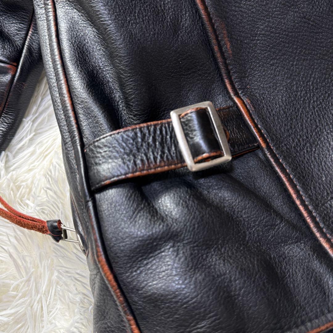 美品⭐️Wind Armor 茶芯 立体スカル&ファイヤーパターン ライダース