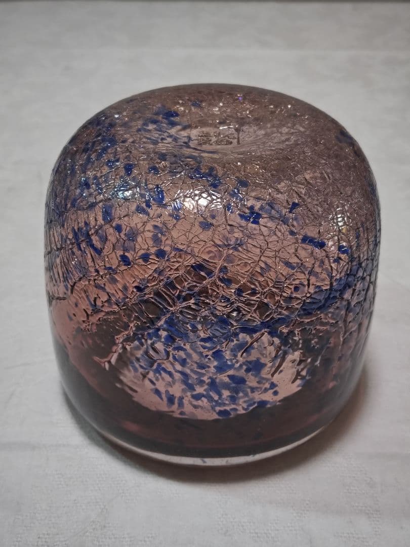 奥原硝子製造所　桃原正男　蓋付収納鉢　新品未使用　琉球ガラス