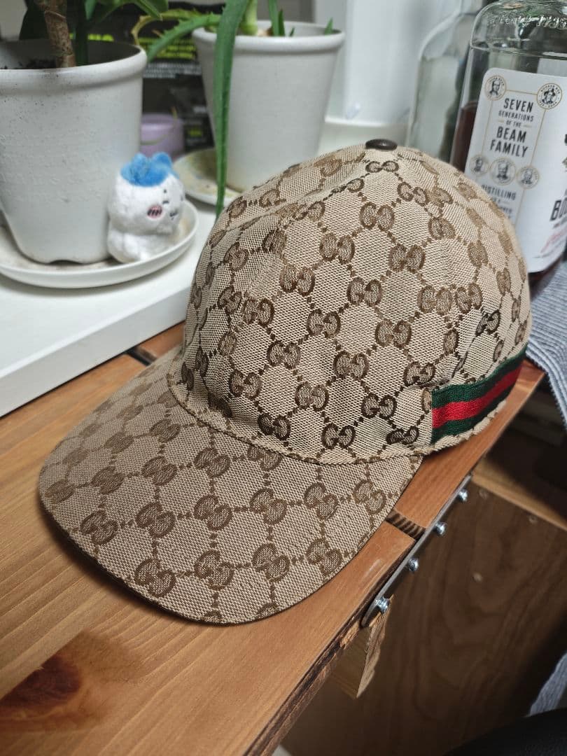 GUCCI GGパターン ベージュキャップ