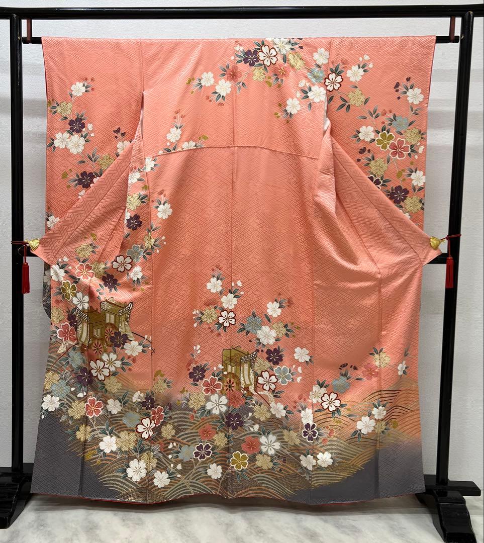 小柄な方に　振り袖　フルセット　別誂長襦袢付　ピンク　成人式　金彩　刺繍　707