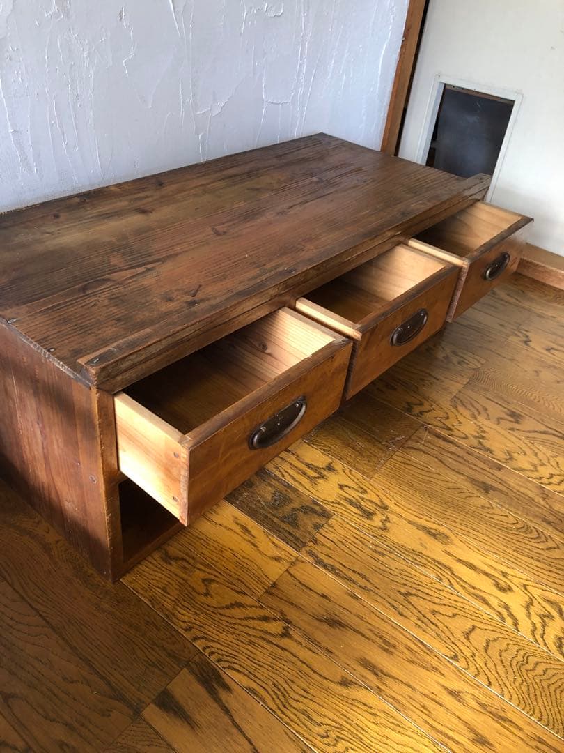 ■レトロ■古い木　引き出し３杯のローボード　テレビ台　ベンチ