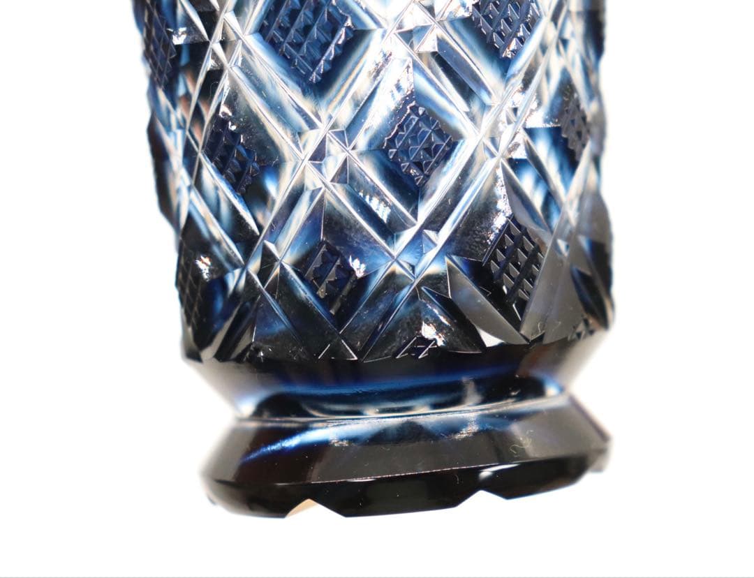 未使用　薩摩切子ガラス　共箱　送料込み250525