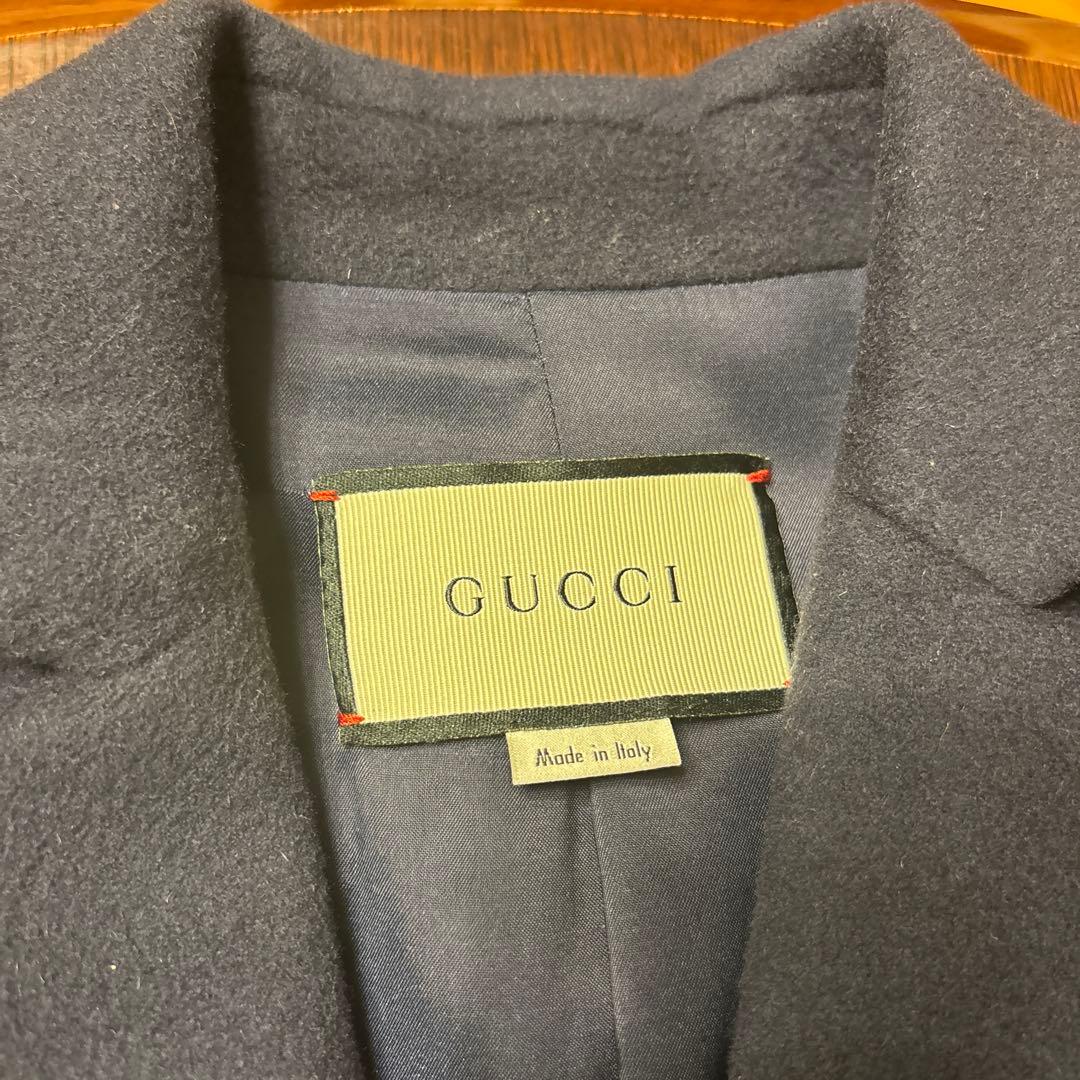 年末セール‼️美品 グッチ チェスターコート 38 ネイビー