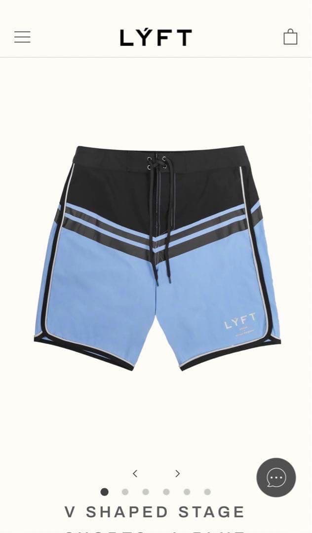 きゅーぴー　 LYFT サーフパンツ 水色・黒