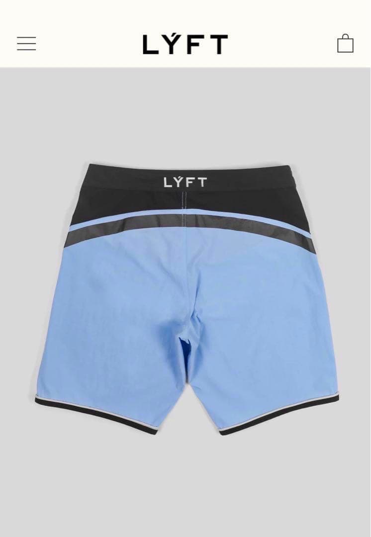 きゅーぴー　 LYFT サーフパンツ 水色・黒