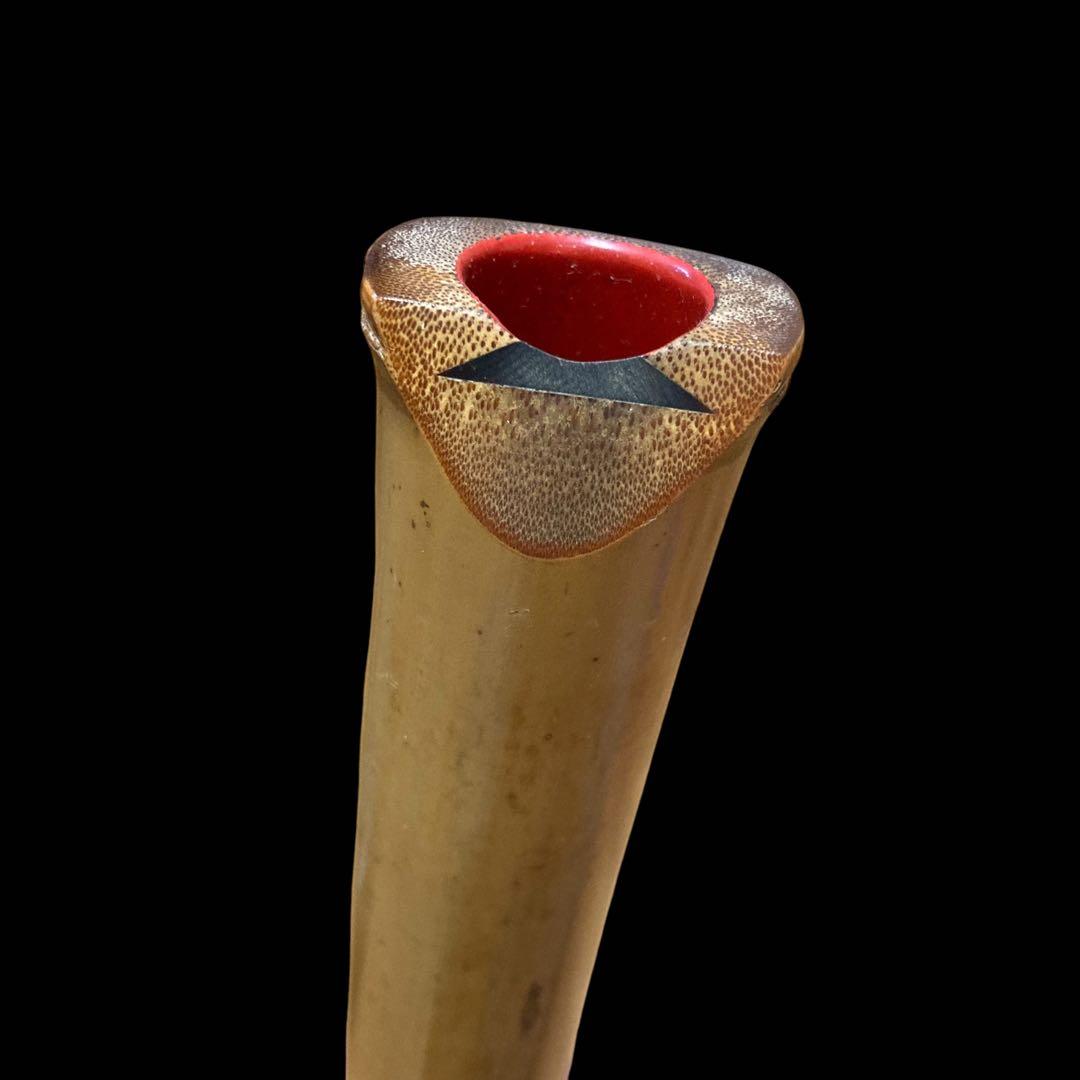 銘あり　尺八　正童銘　朱塗り