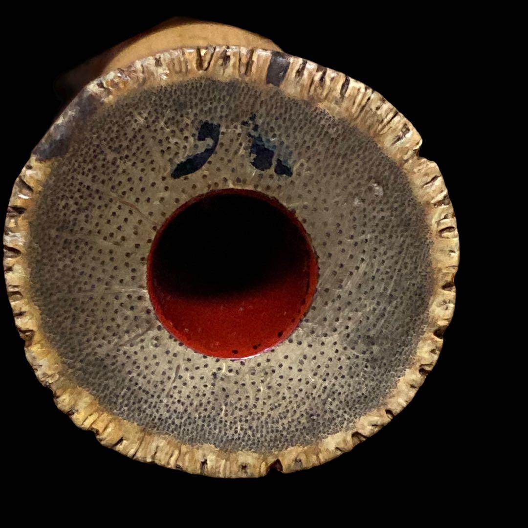 銘あり　尺八　正童銘　朱塗り