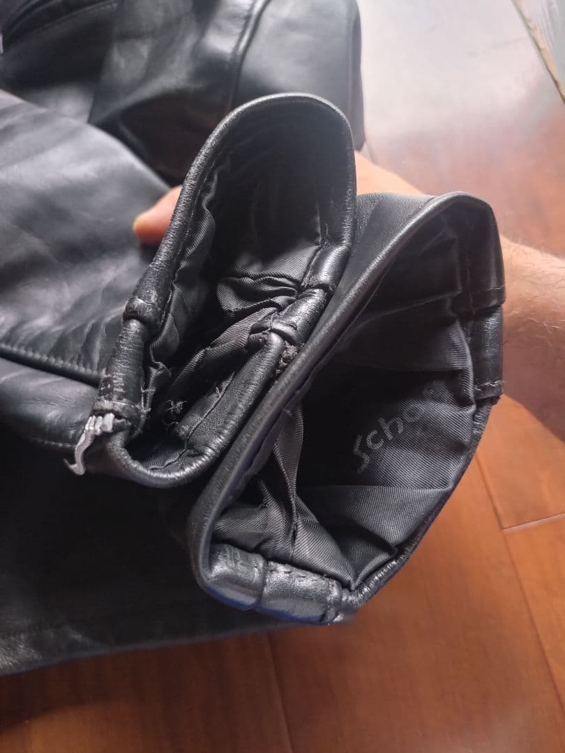 Schott黒レザーシングルライダースジャケット