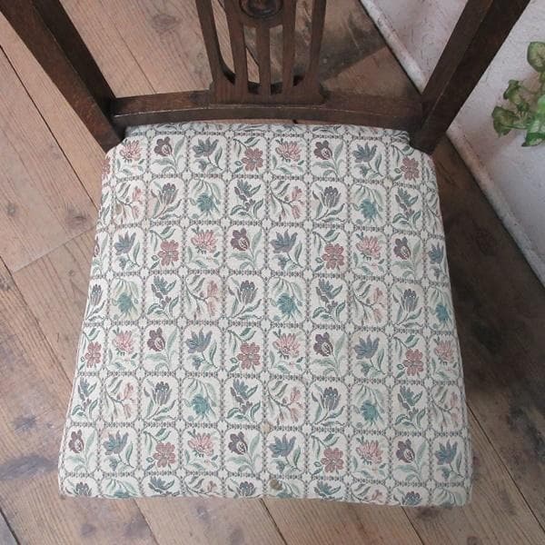 イギリス アンティーク 家具 ダイニングチェア 張りぐるみ椅子 英国 4207d