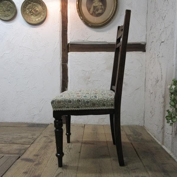 イギリス アンティーク 家具 ダイニングチェア 張りぐるみ椅子 英国 4207d