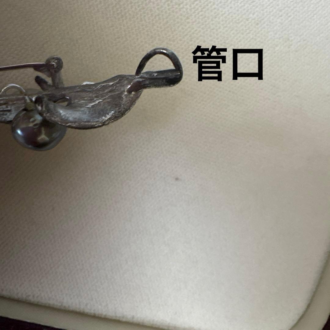 黒蝶ケシ真珠 マルチリーフデザイン ブローチ兼用ペンダントトップ