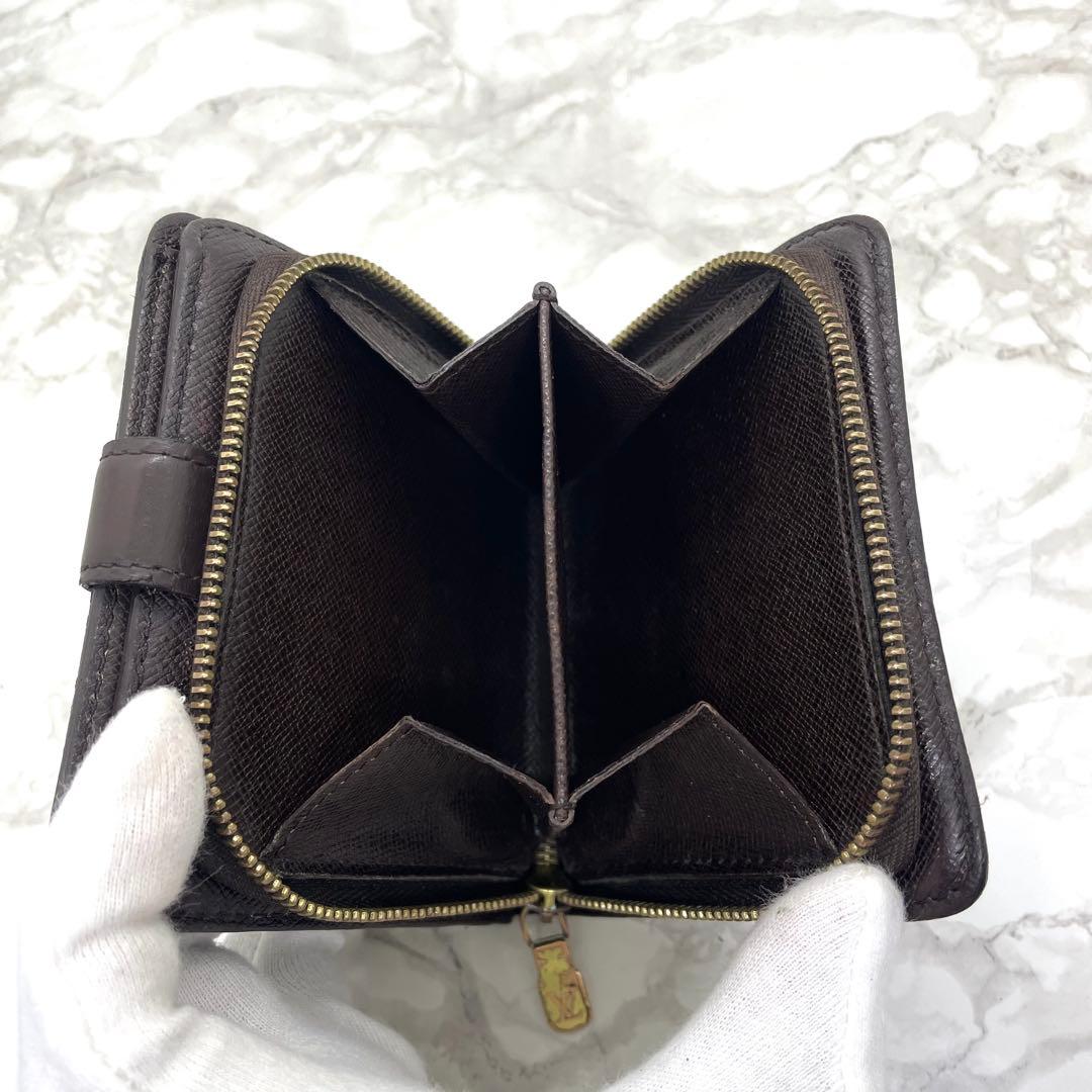 ルイヴィトン　ダミエ　コンパクト　ジップ　二つ折り財布