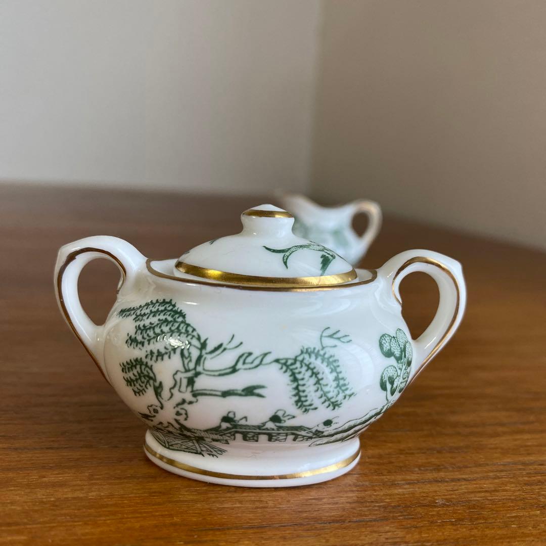 コールポート グリーン　ウィロー オールドウィロー ミニチュア　ティーセット