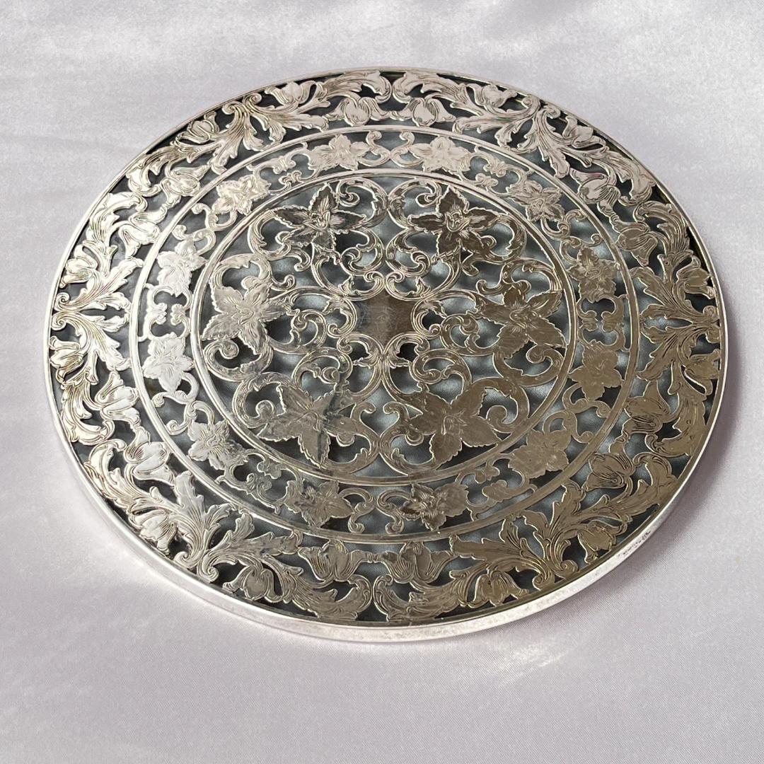 【WEBSTER】【純銀/ガラス】のティーセンター 20cm！スターリング