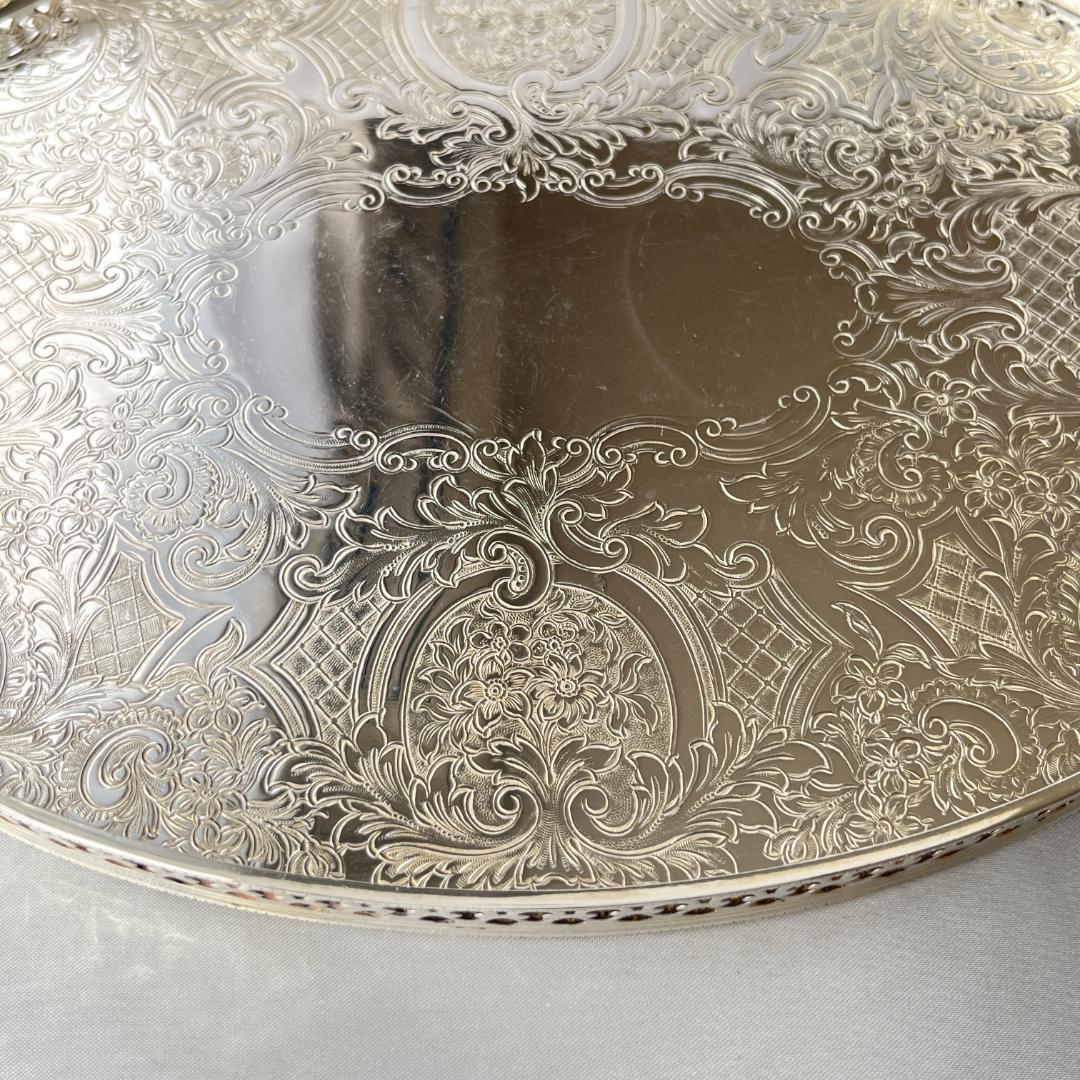 【Barker & Ellis】透かしのギャラリートレー/ドリンクトレー