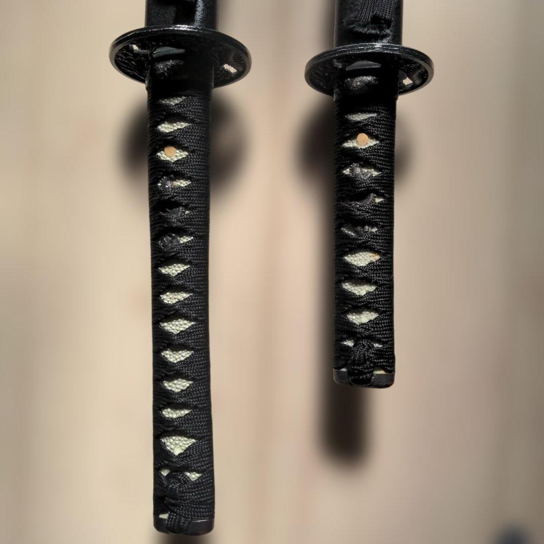 模造刀2本セット　黒　布製ケース付き