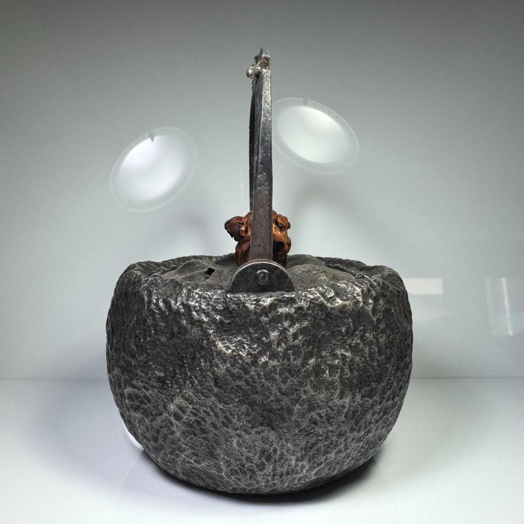 純銀製 木摘 銀瓶 箱付 湯沸 煎茶道具 工芸品 古美術品 純銀保証