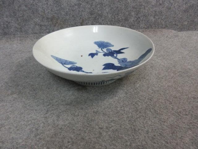 鍋島染付花図平鉢 [B24870]