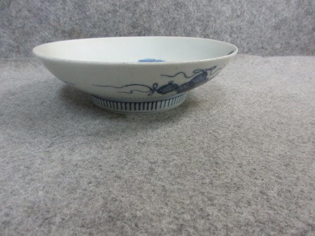 鍋島染付花図平鉢 [B24870]