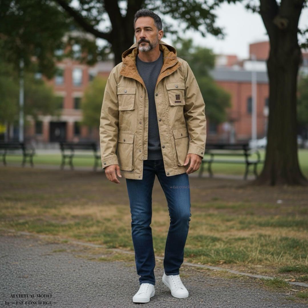 PAPAS PLUS 現行 ドライタッチ 3WAYアノラックフーデッドジャケット