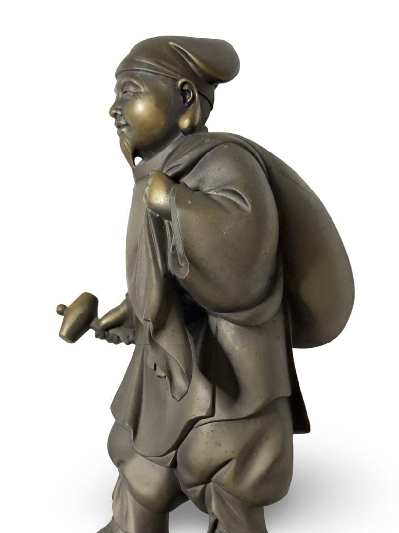 高村光雲作？　ブロンズ立像 笑顔の恵比寿像