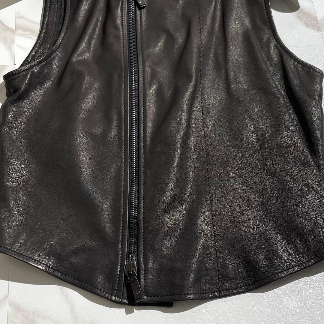 極美品✨ ジョルジオアルマーニ レザージャケット 最高級黒タグ ブラック