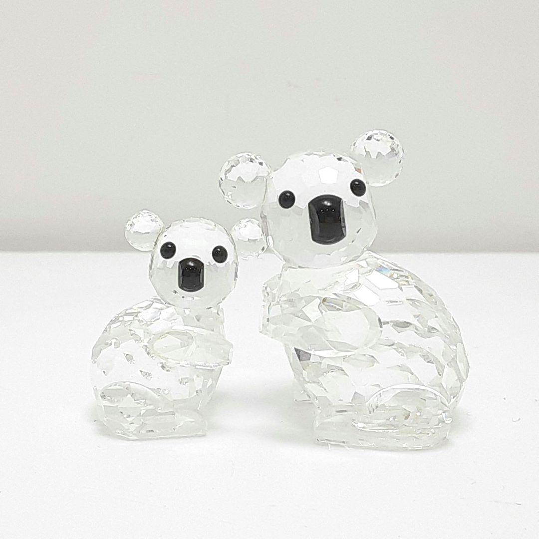 P387 スワロフスキー クリスタル コアラ 親子 2頭セット　お