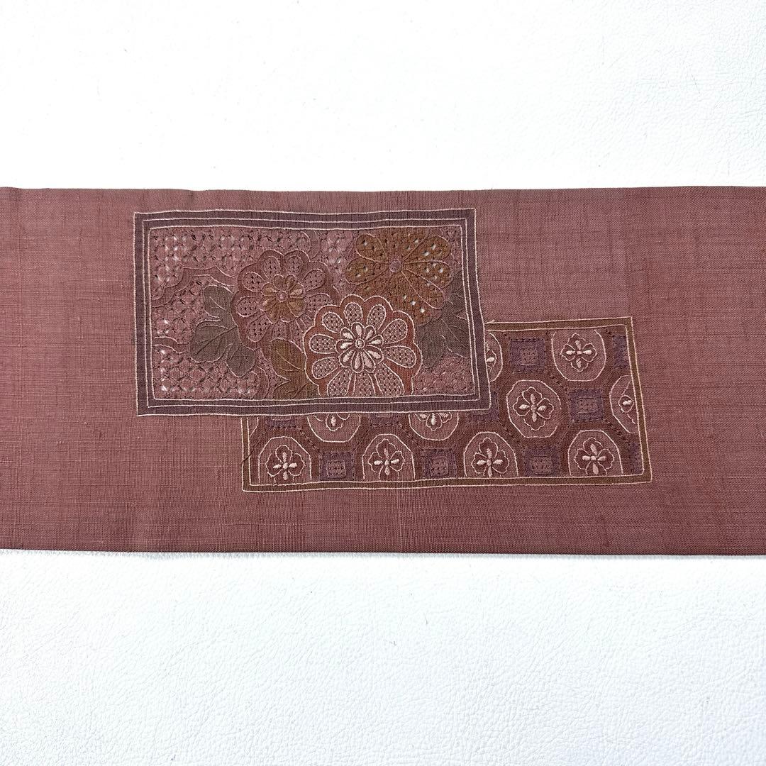 専用帯5146 5144 二点セット ●高級 正絹 紬 汕頭刺繍 名古屋仕立て