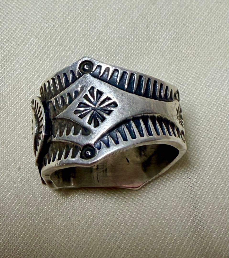 Navajo Sunshine Reeves スタンプワーク リング　18号