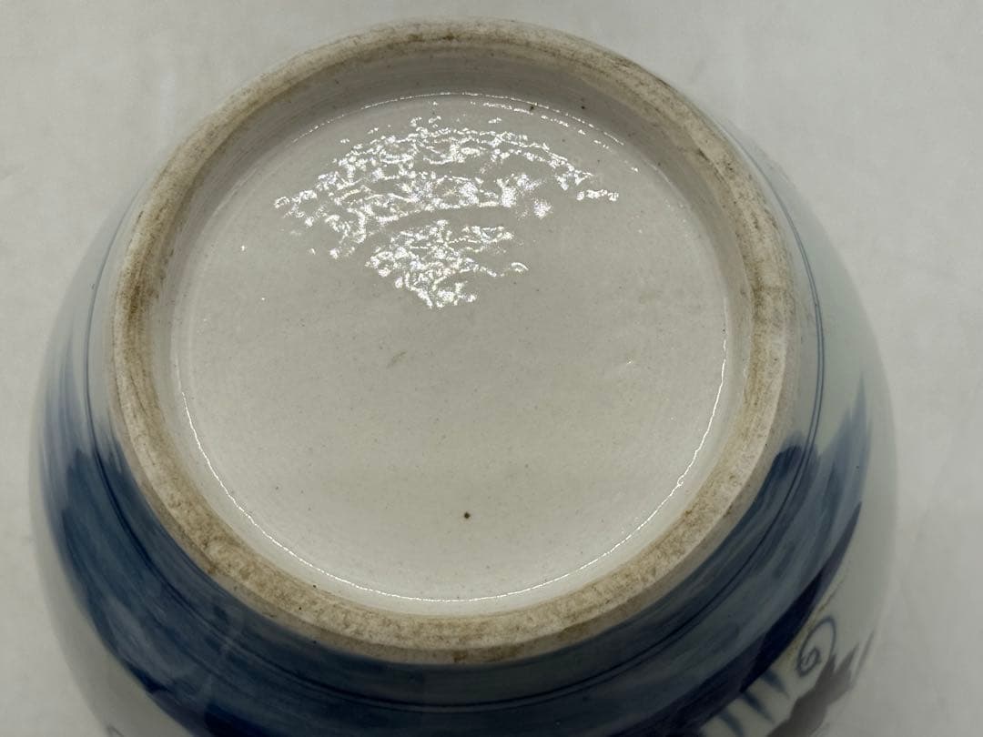 中国　清時代　染付　花卉紋壺　送料込み251020